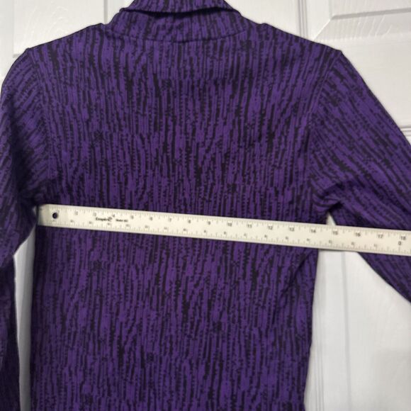 Athleta Flurry Elemental Turtleneck Women Small Purple Digital Pattern Stripe - Picture 4 of 5
